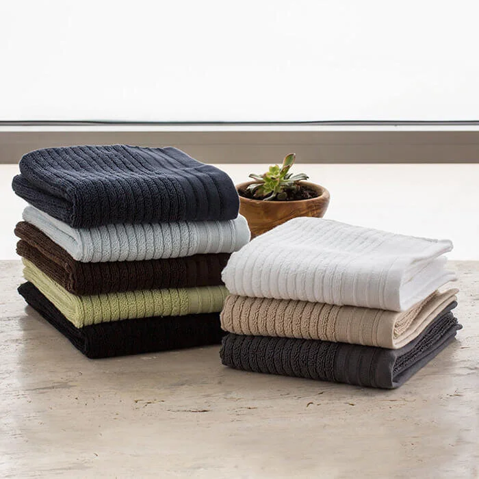 Viva Terra Organic Cotton Jacquard Rib Bath Towel Collection
