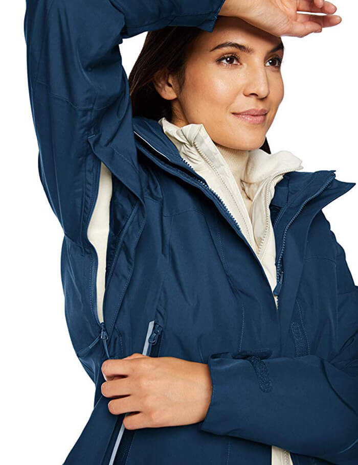 HIRIRI Windproof Jacket Women Lightweight Hiking Outdoor Button Zipper Hooded Drawstring Warm Cozy Coat Outwear 