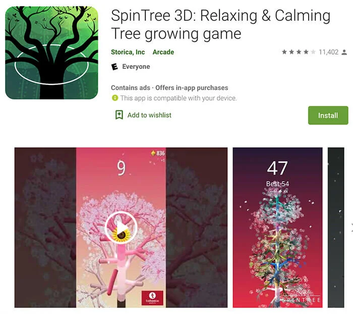 SpinTree Sleep App Tree Growing Game