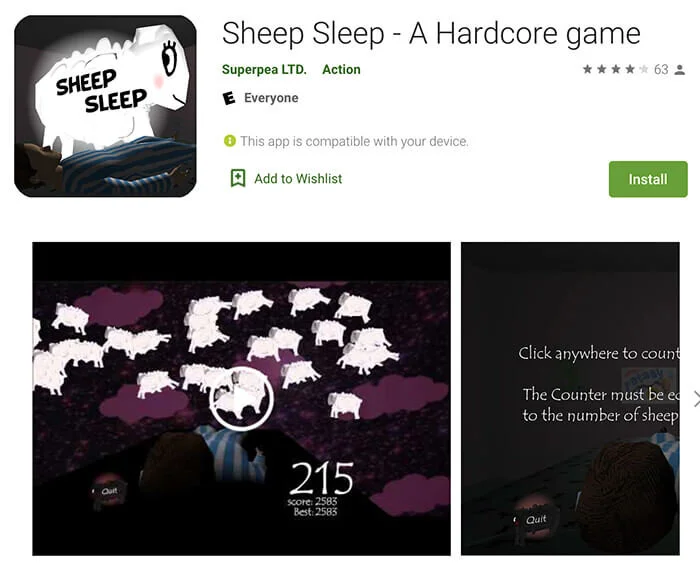 Sheep Sleep App Counting Game