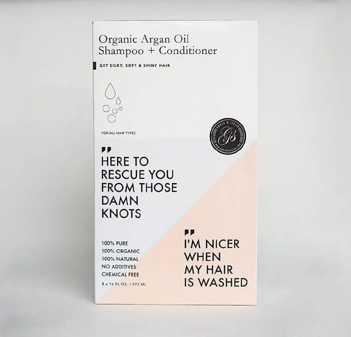Organic Shampoo and Conditioner Set With Argan Oil