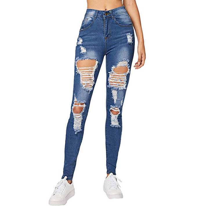 cheap skinny ripped jeans