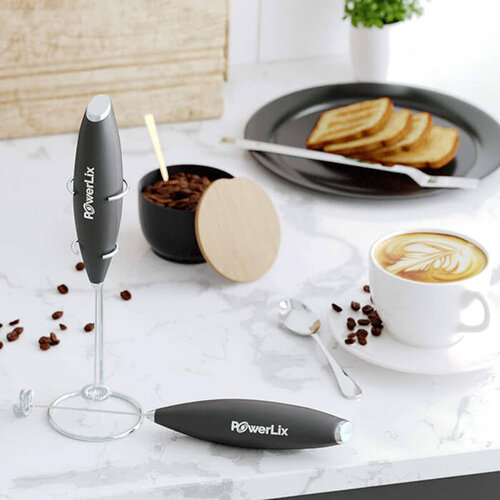 PowerLix Milk Frother Handheld Battery Operated Electric Whisk Beater Foam  Maker