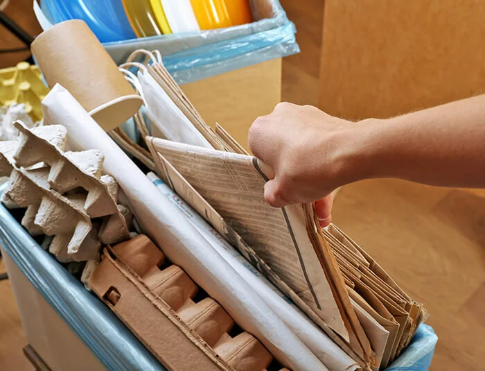 Follow your local cardboard and paper guidelines for recyclables