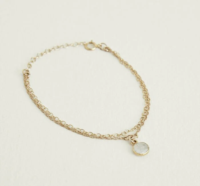 Leslie Francesca Double Chain Pendant Wanderer Bracelet