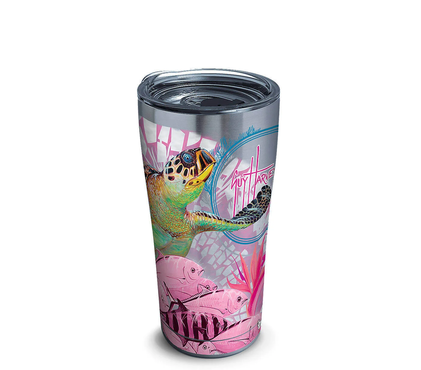 Guy Harvey Breast Cancer Awareness Turtles Tumbler