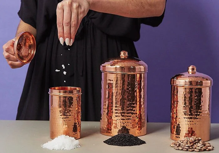 Recycled Copper Kitchen Canisters