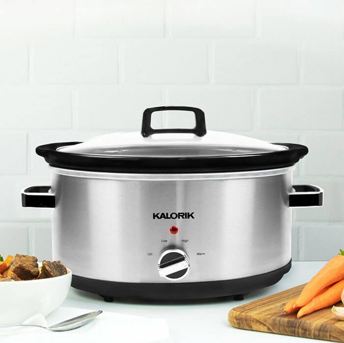 Chefman 6 qt. Slow Cooker with Locking Lid, Stainless Steel