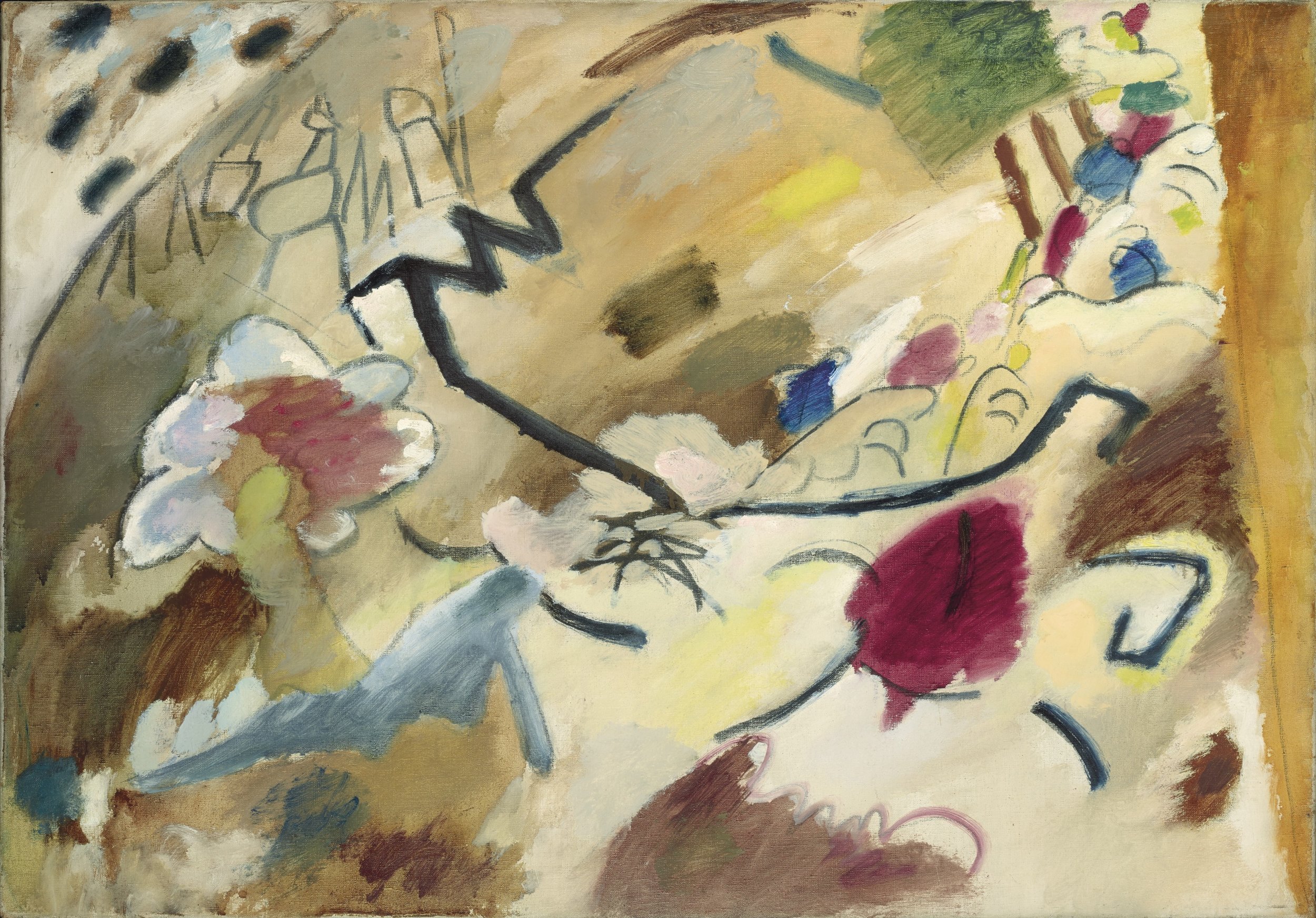 Improvisation mit Pferden (Studie für Improvisation 20), painted in 1911, o il on canvas, 71 x 99 cm.