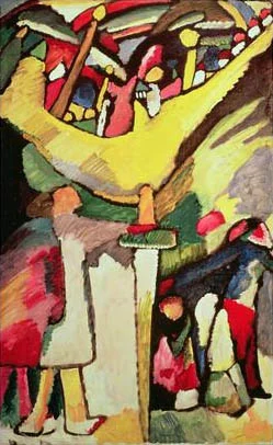Improvisation 8, painted in 1909 , oil on canvas, 125 x 73 cm.