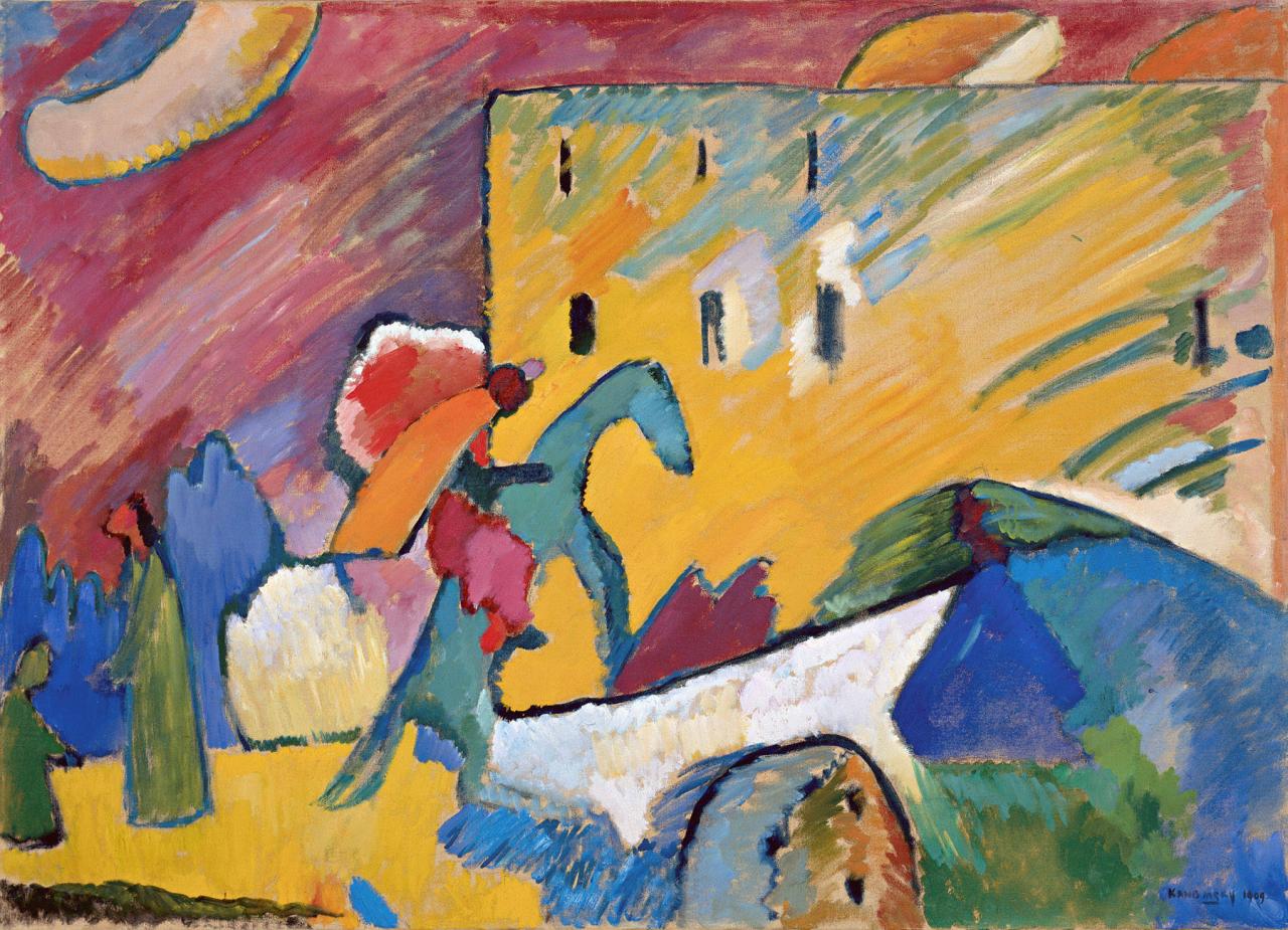Improvisation 3, painted in 1909, oil on Canvas, 94 x 130 cm.
