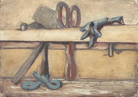 Mark Rothko, Untitled (still life with mallet, scissors and two gloves), 1938/’39, 7.5 x 12.6 cm