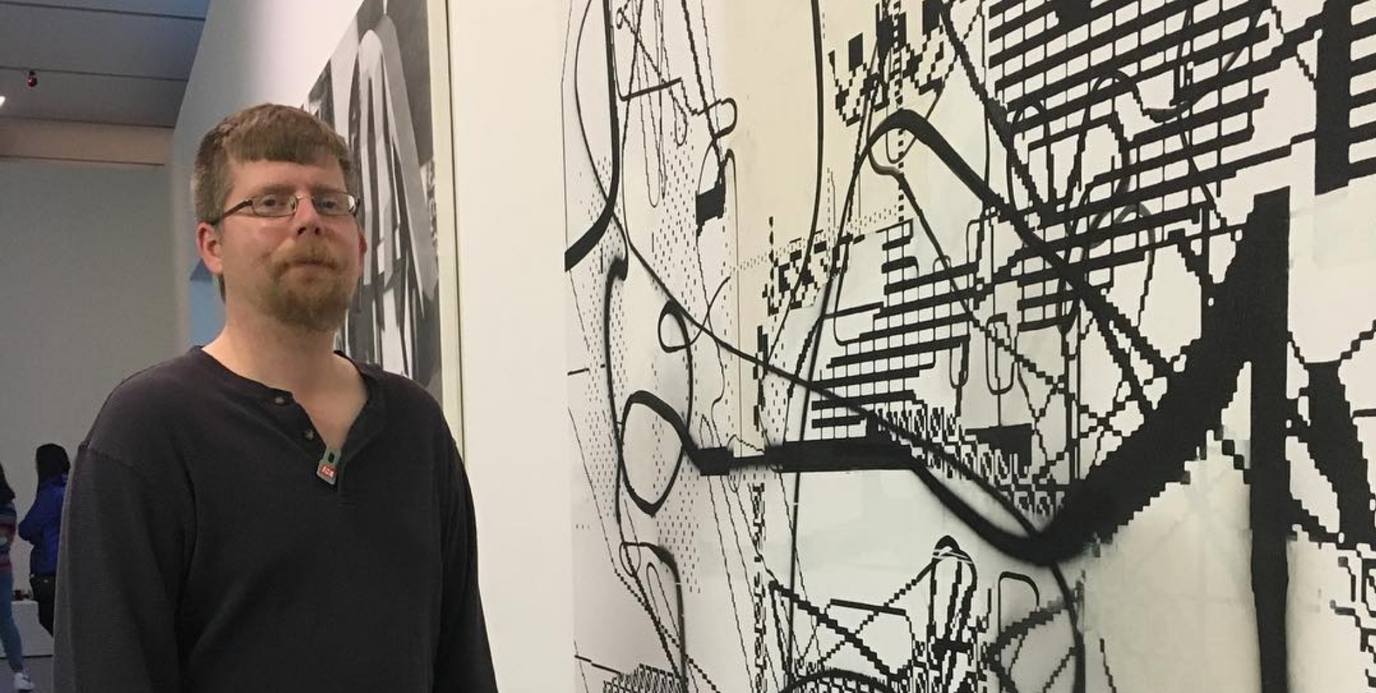 Me at the Boston ICA hoping some of Albert Oehlan’s “coolness” will transfer to me in this selfie posted on Instagram