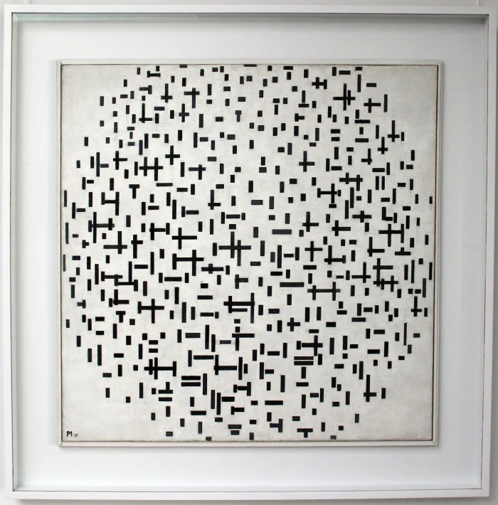 Piet Mondrian, Composition With Lines , second state, 1916-17, oil on canvas, ©Rejikmuseum Kröller-Müller