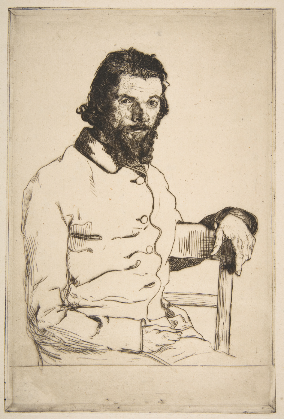 Portrait of Charles Meryon, 1853, Félix Henri Bracquemond,