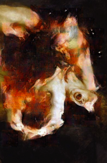 Robbie Barrat, Correction of Rubens: Saturn Devouring His Son Fixed image on a screen