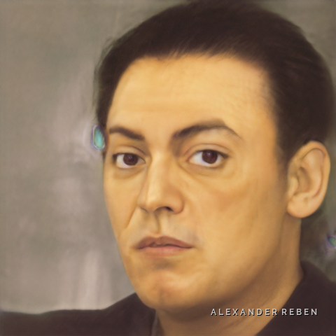 Alexander Reben, Midpoint between Kahlo and Rivera self-portraits