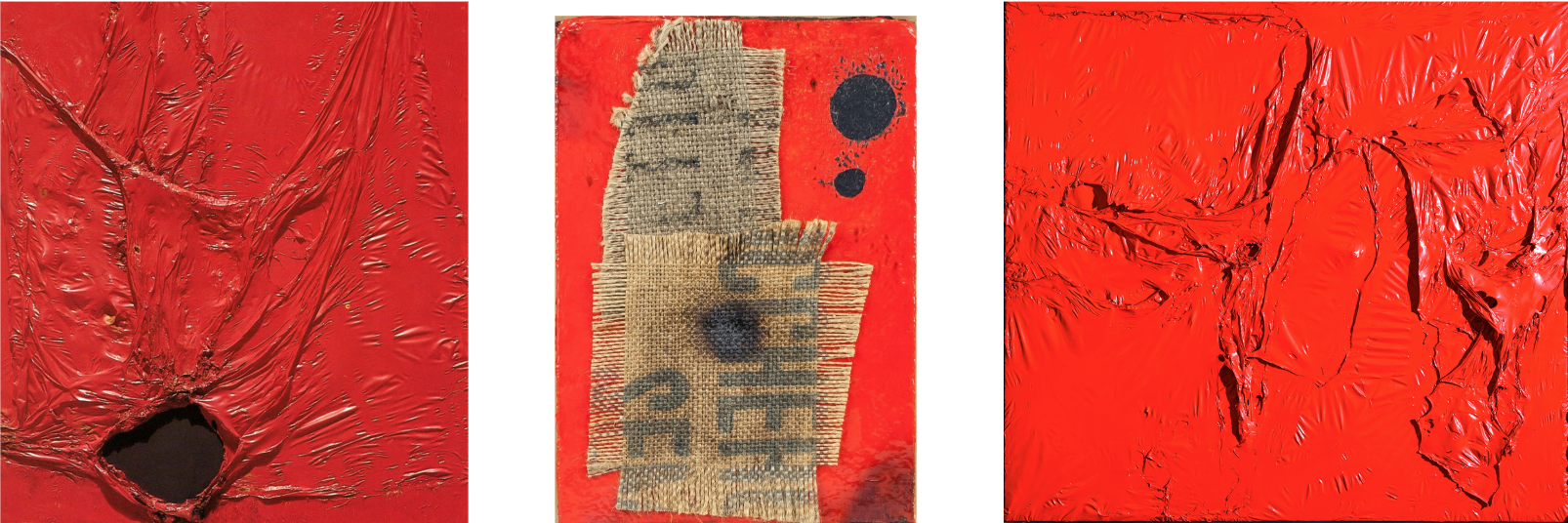 Examples of abstract paintings by Alberto Burri