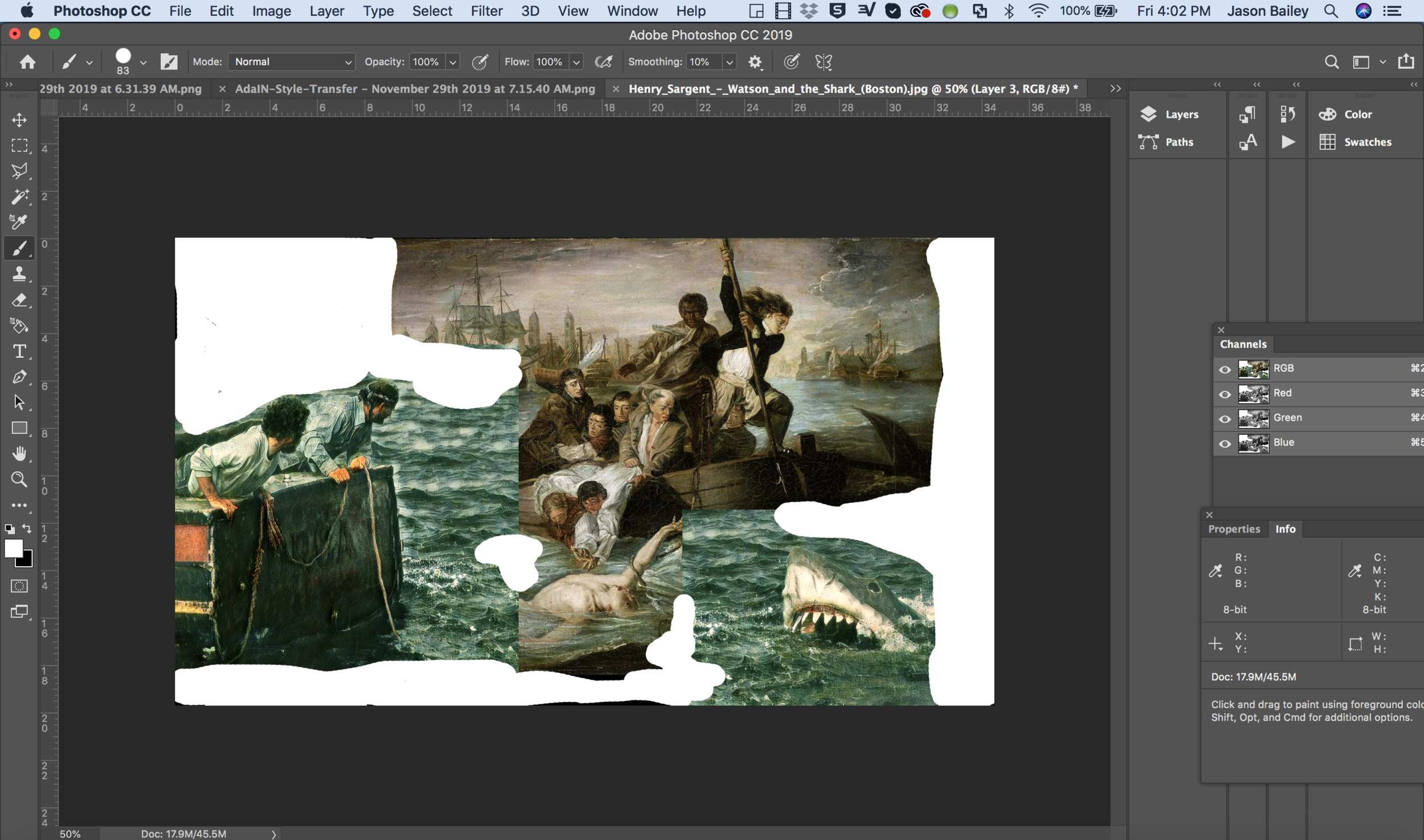 Masking for the content aware fill tool.