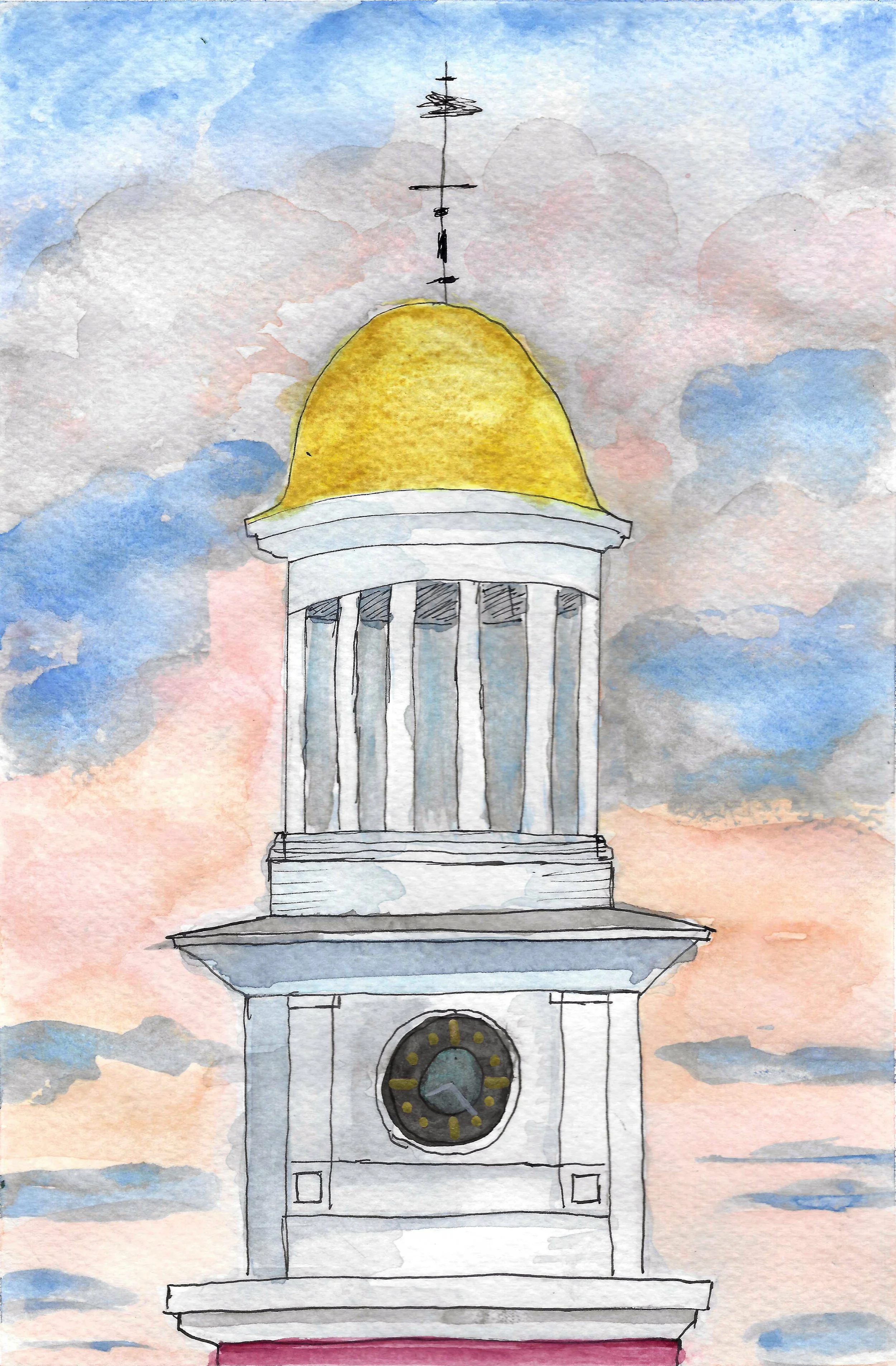  Biddeford City Hall Ryan Moore Watercolor on Paper 2026 