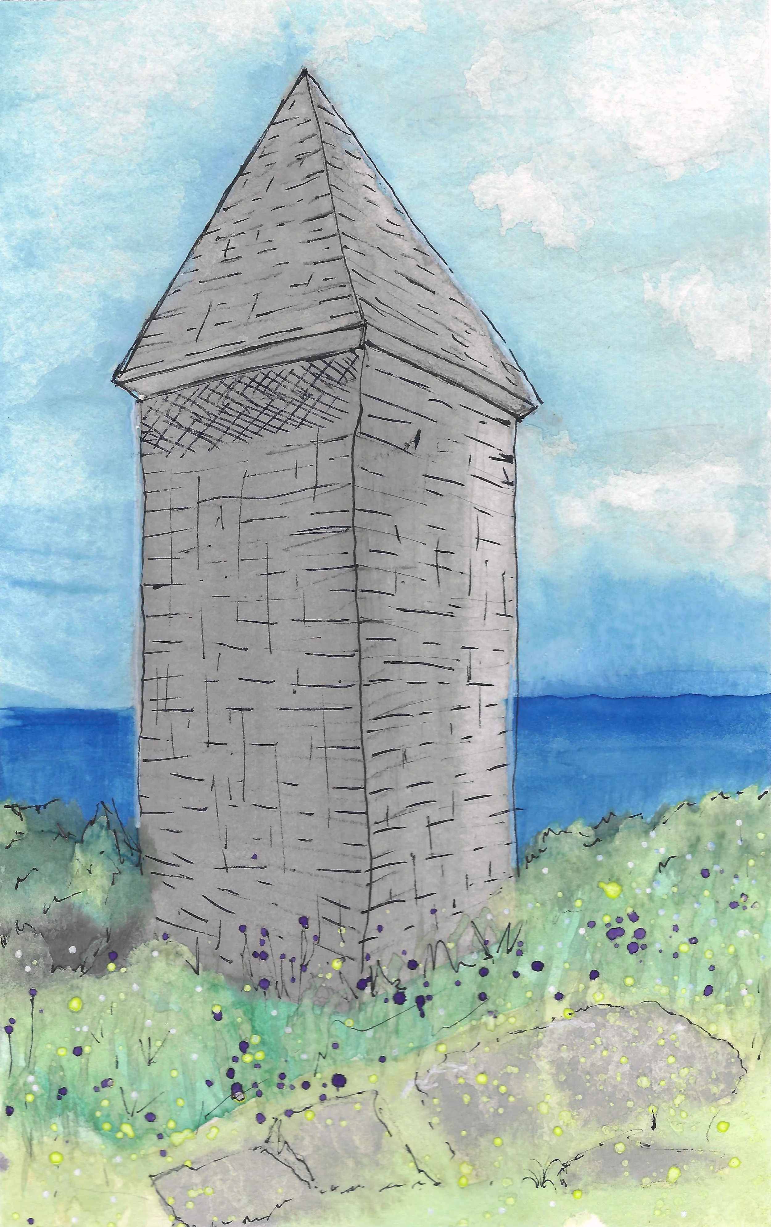  Damariscove Island Lookout Ryan Moore Watercolor on Paper 2024 