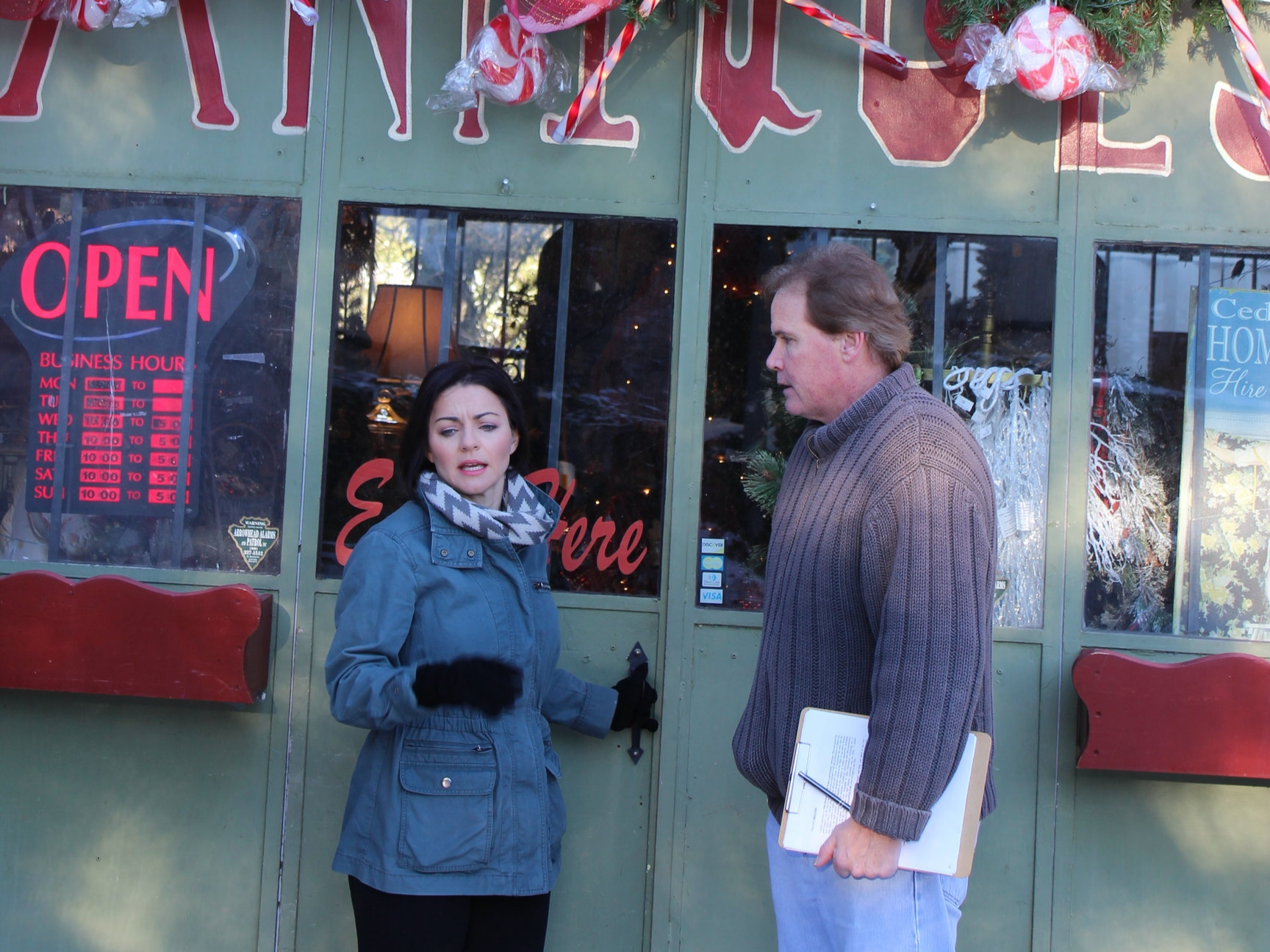 Shanna Forrestall with Executive Producer Neil Wells on the set of Breathe crop.png