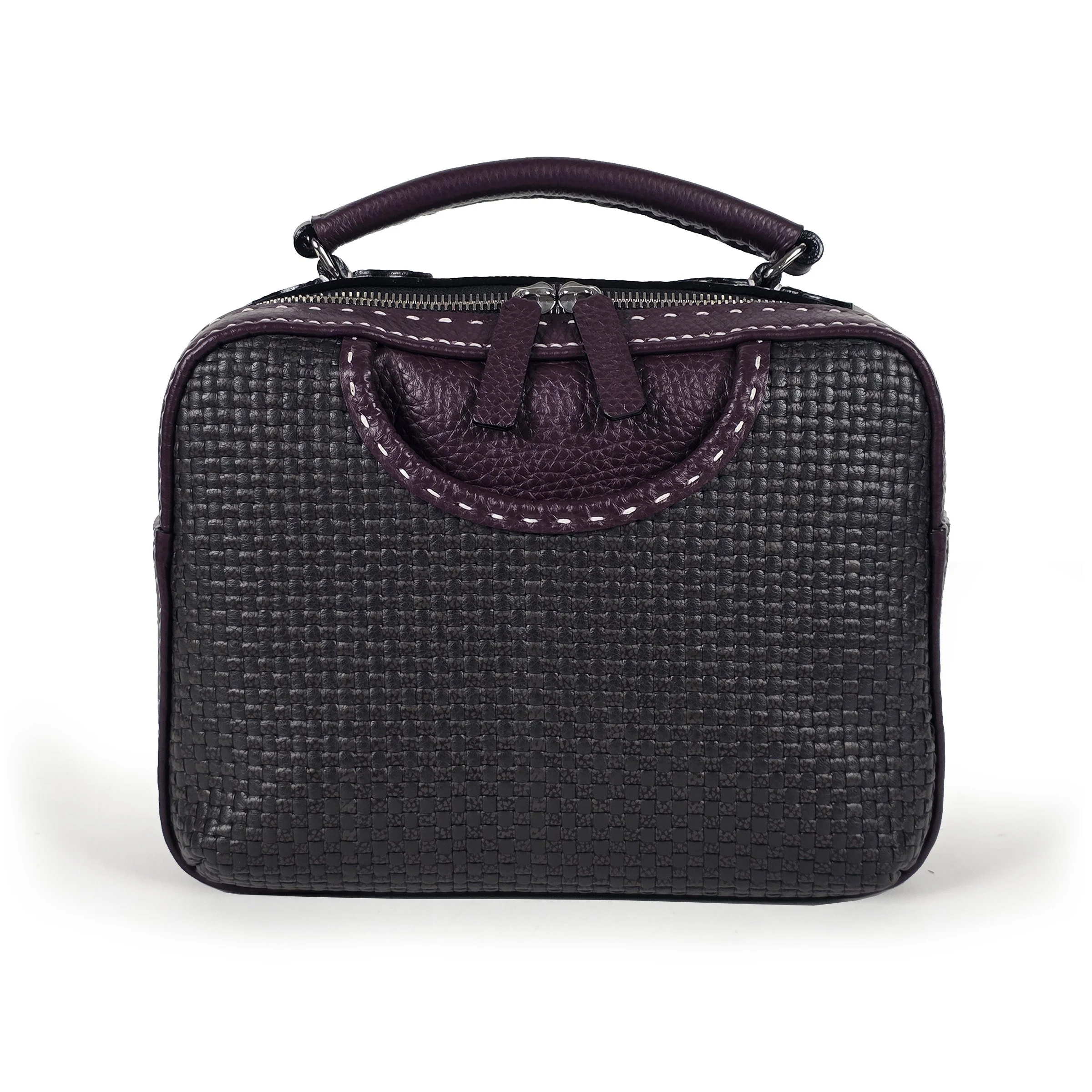 aubergine/black brown woven