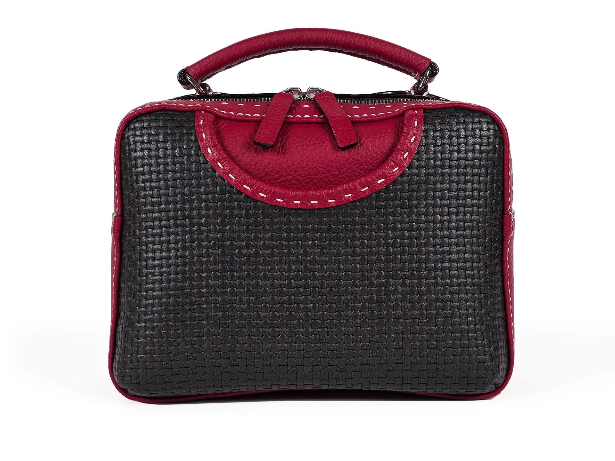 red/black brown woven