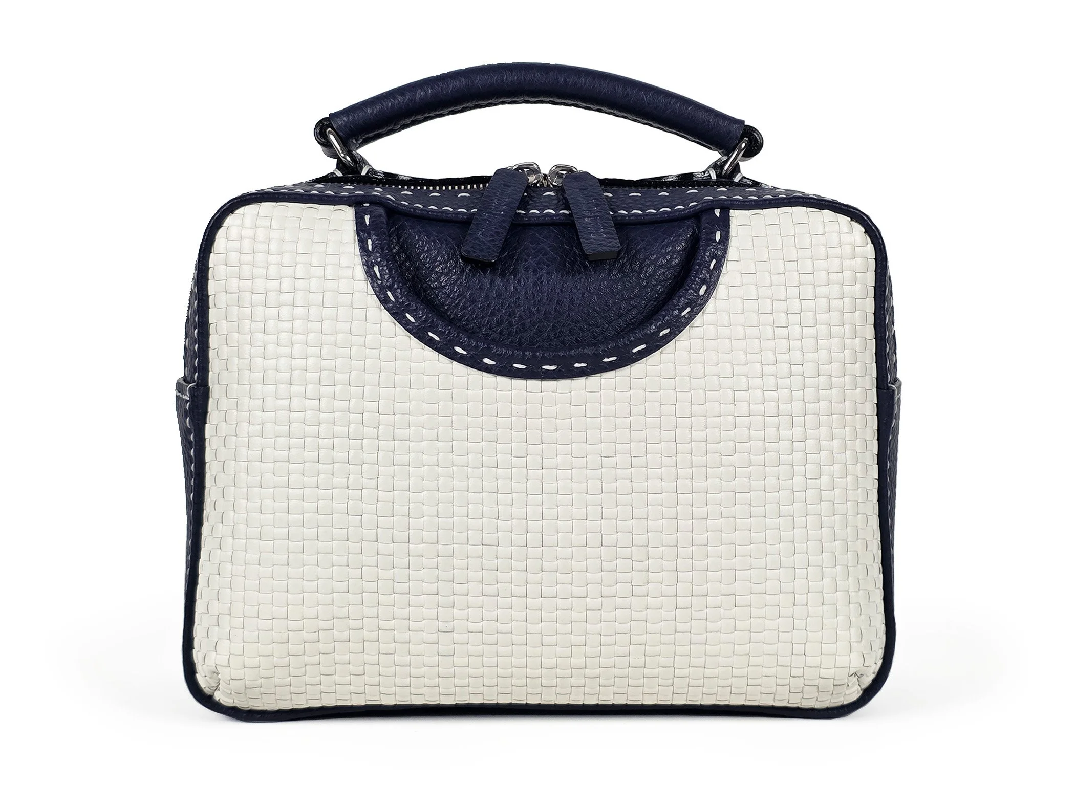 navy/white woven