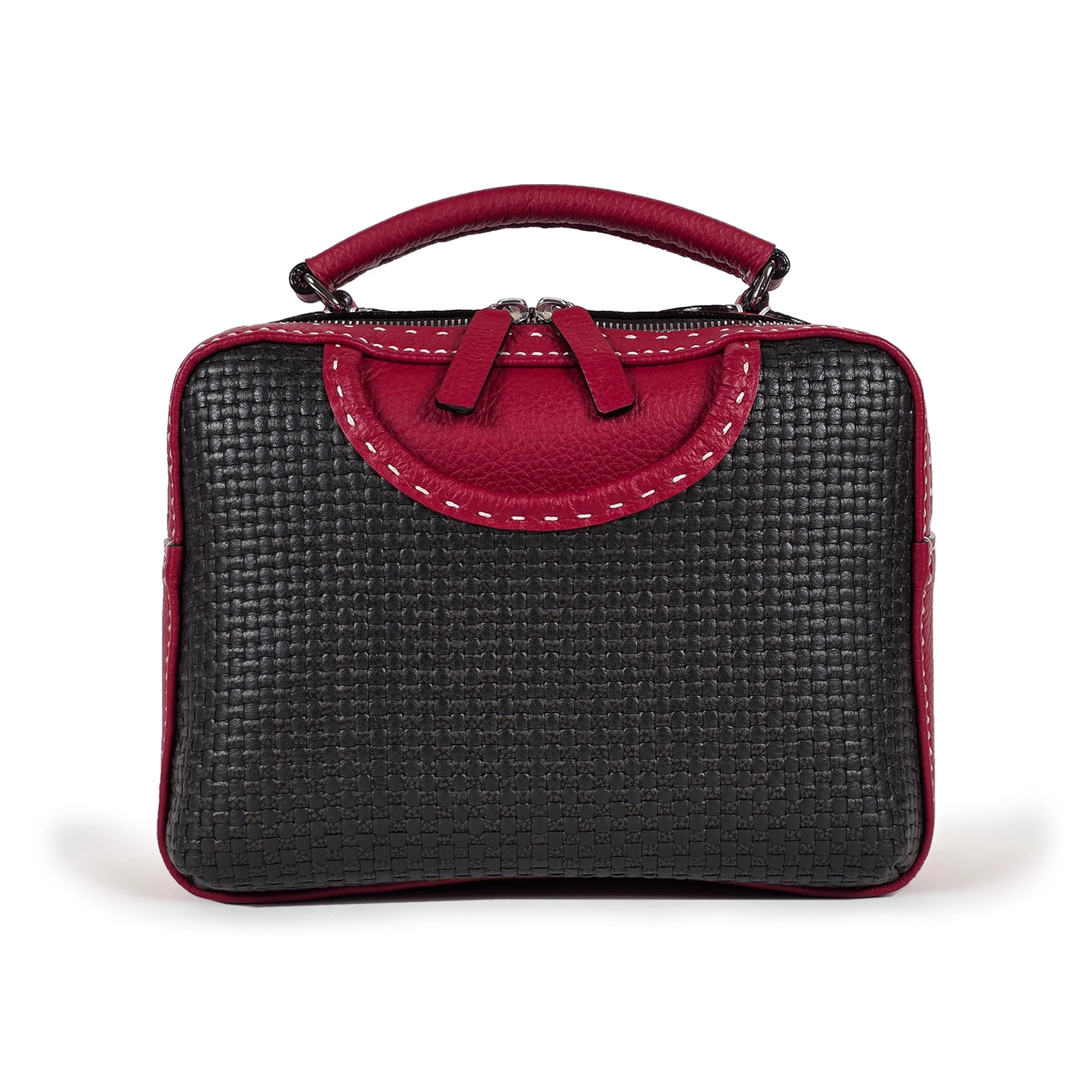 red/black brown woven