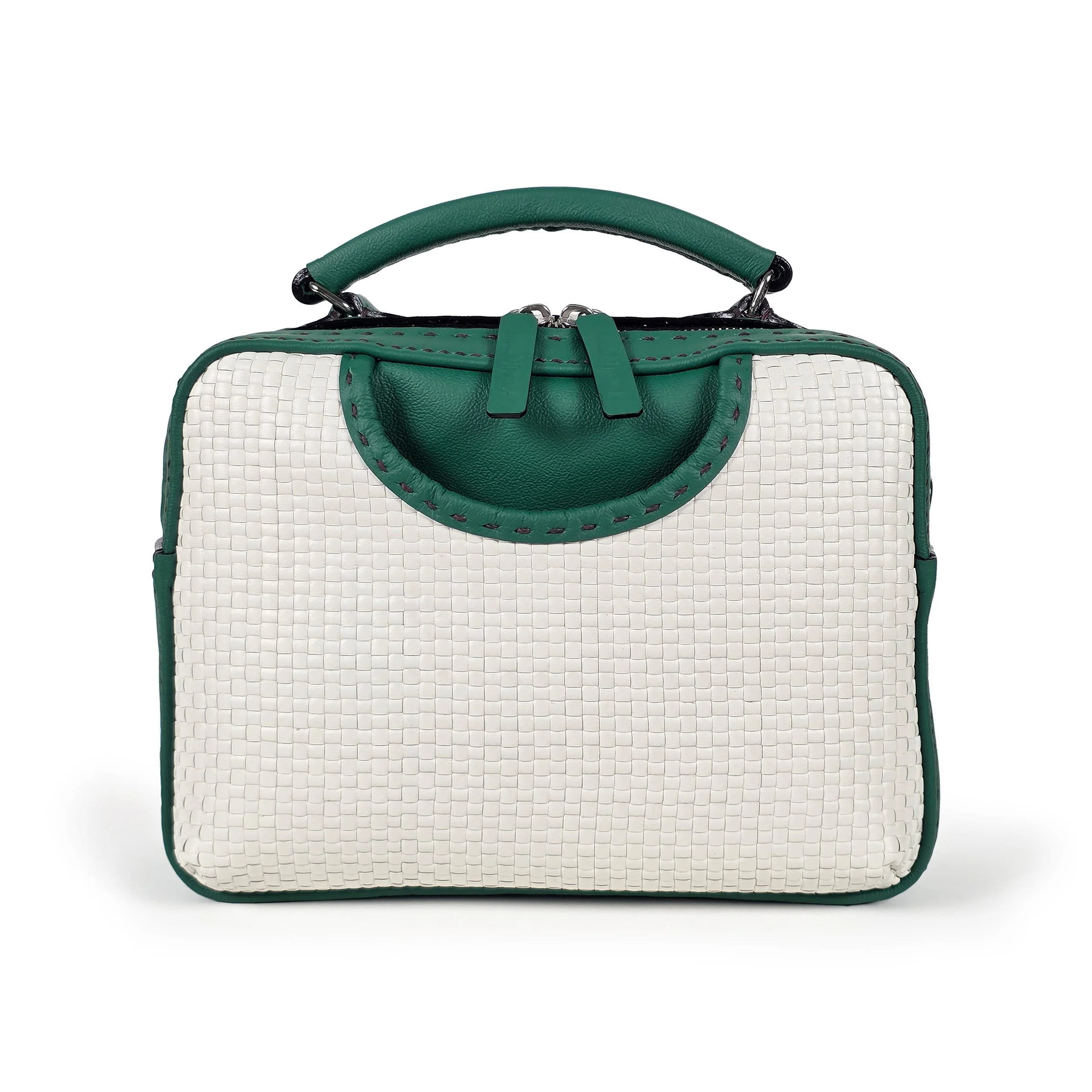 kelly green/white woven