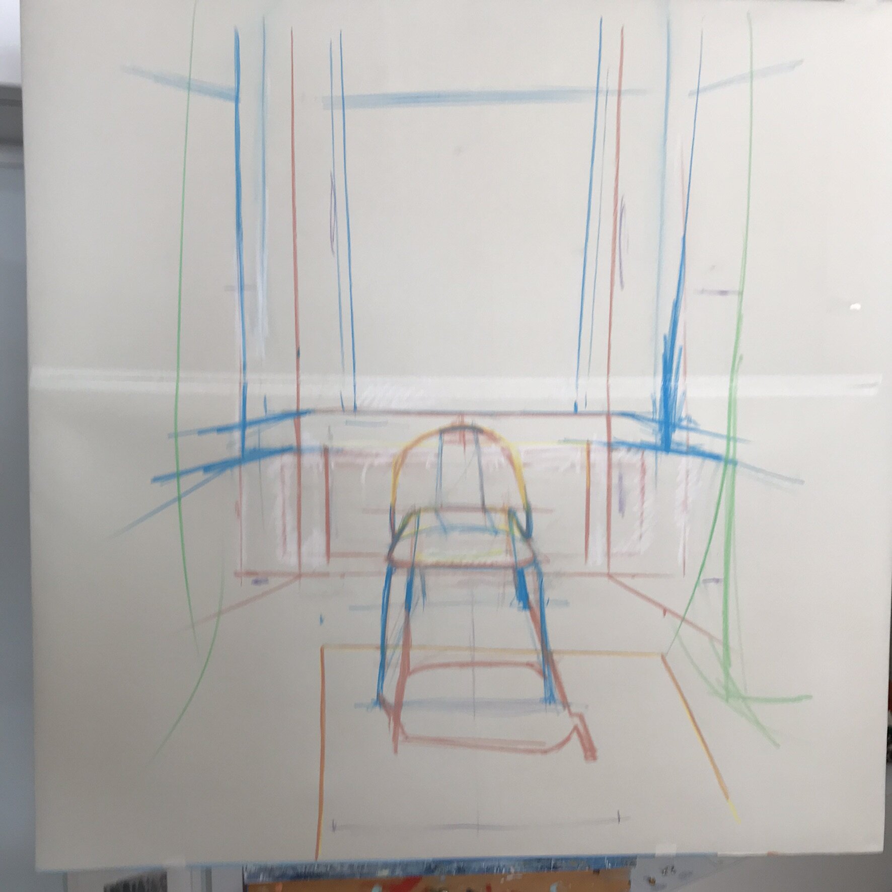 100 x 100 acrylic on canvas draft/sketch