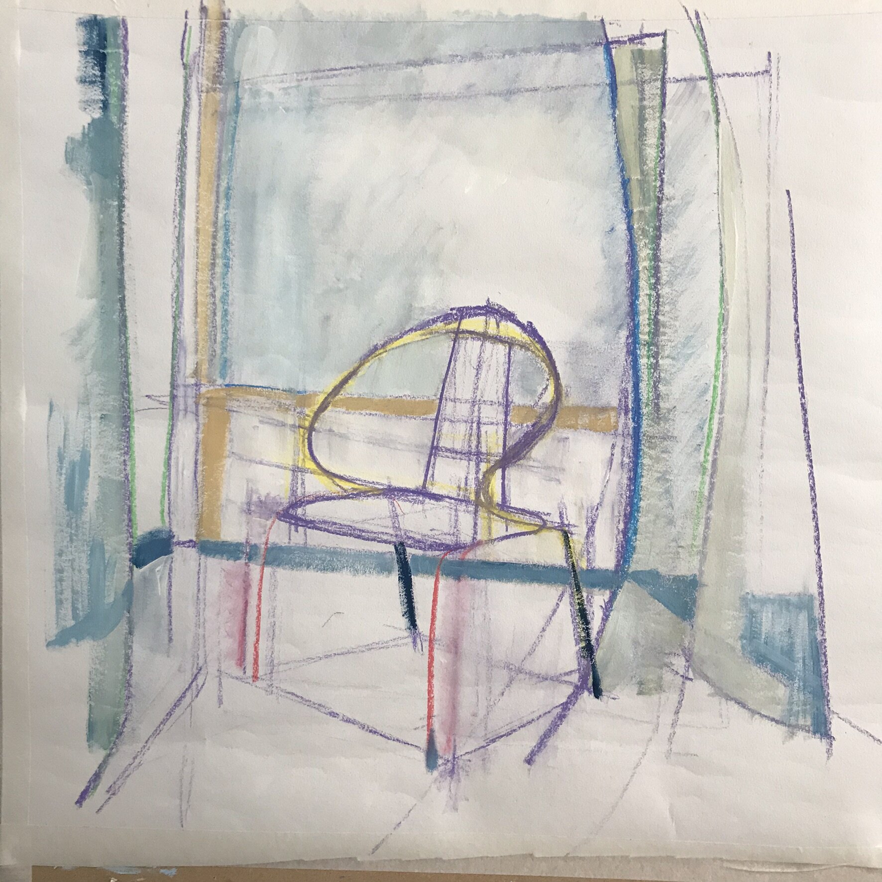 Initial sketch in colour