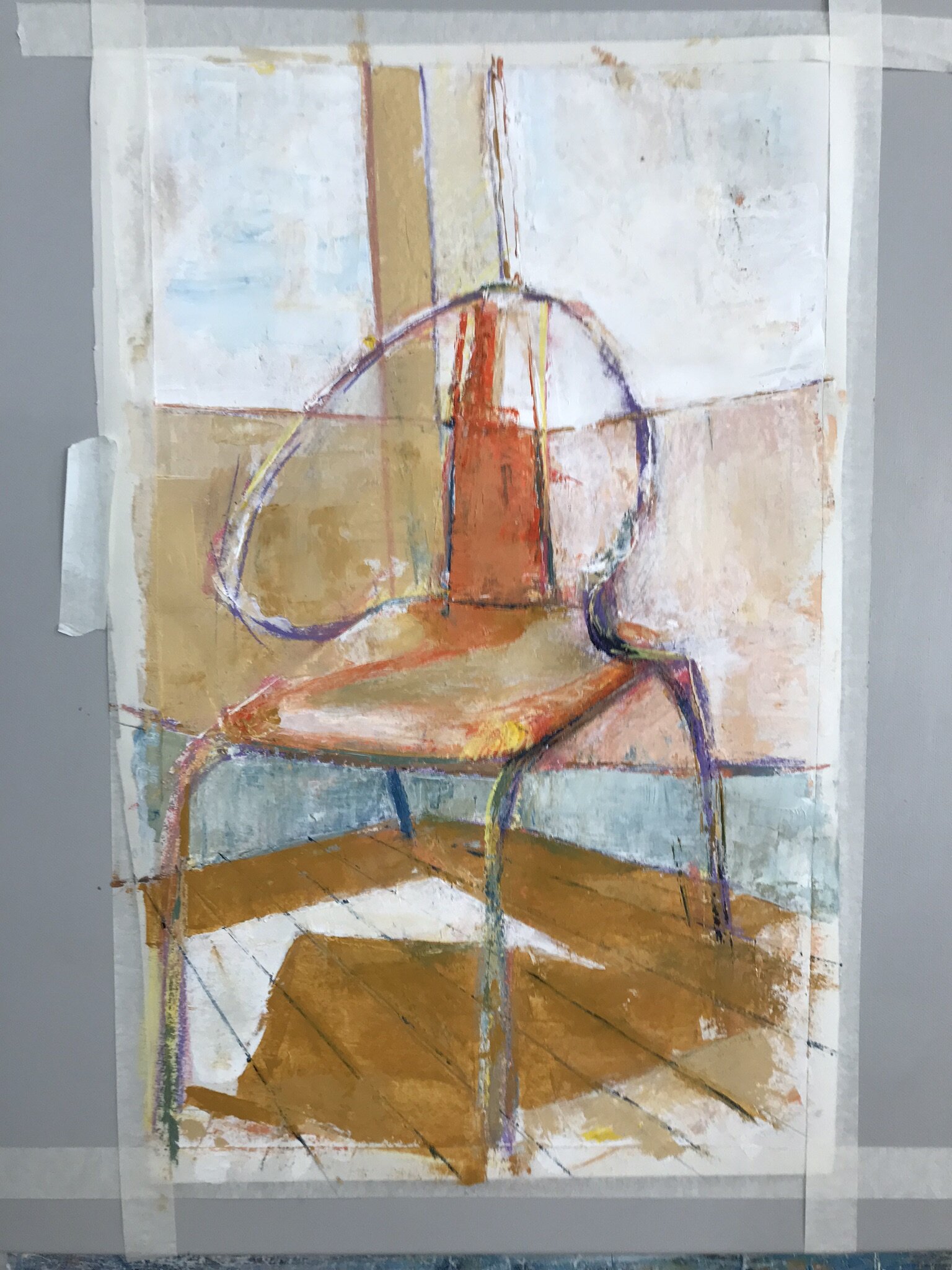 Some knife work. Acrylic on paper