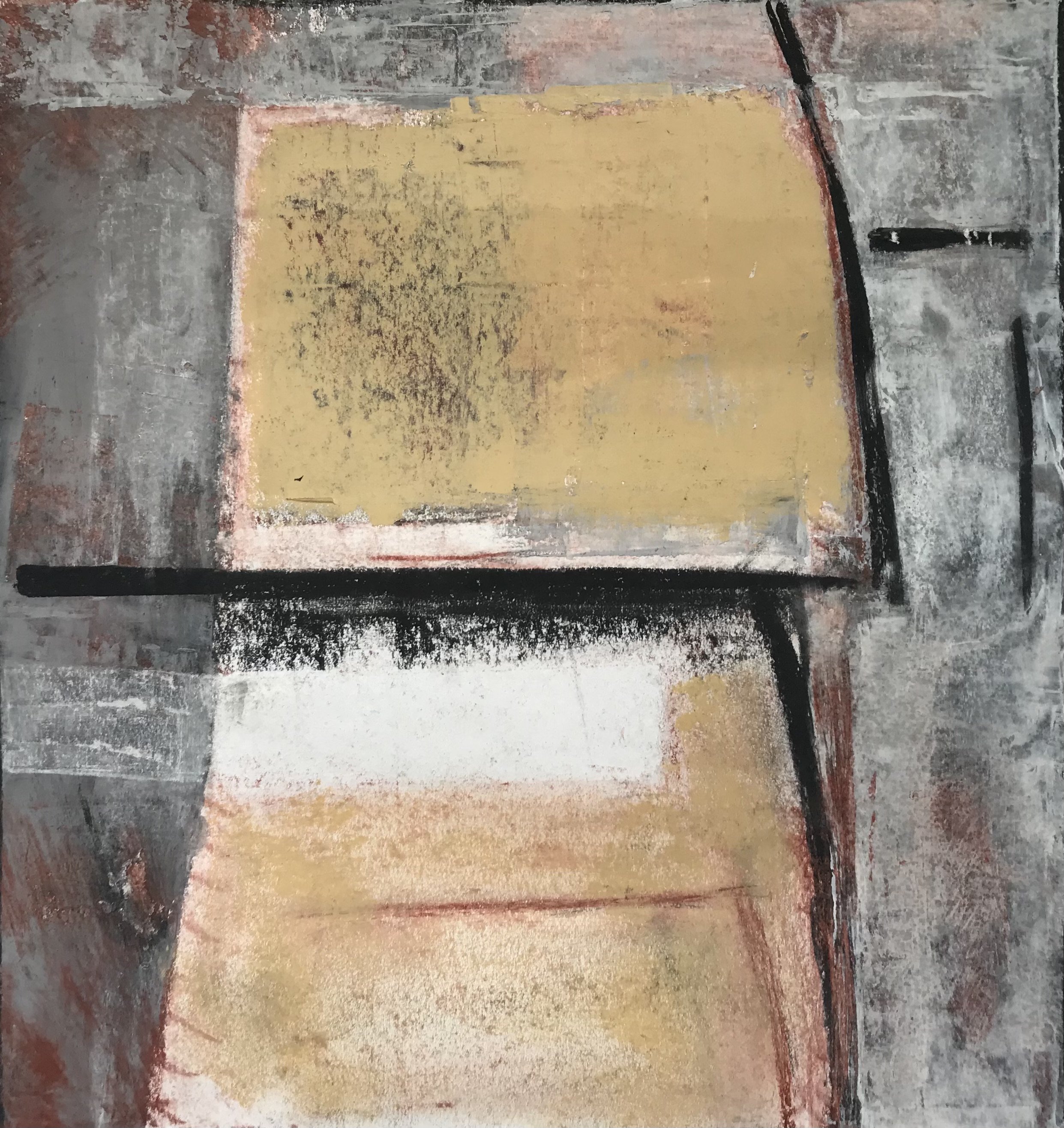 Framed. 47 x 47. Mixed media on paper