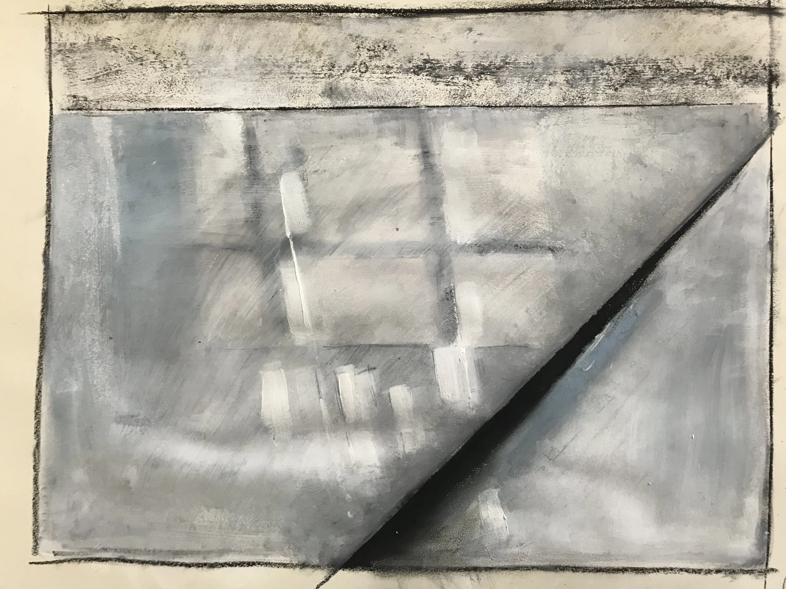 Unframed. Mixed media on paper