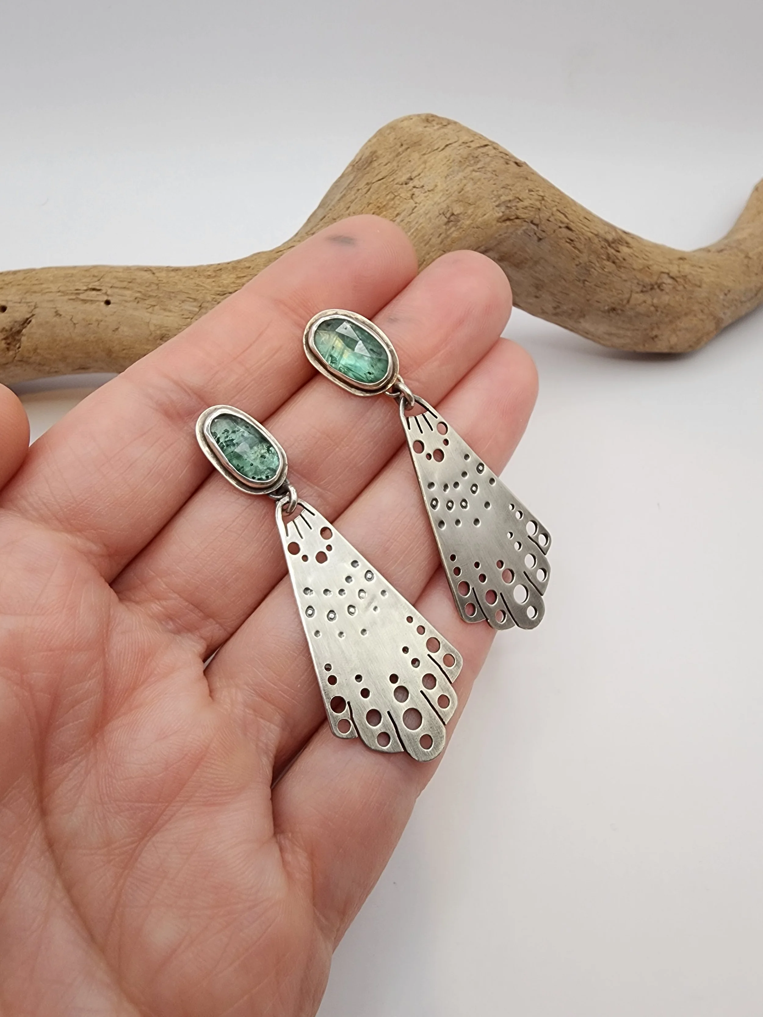 Kyanite Urchin Drop Earrings