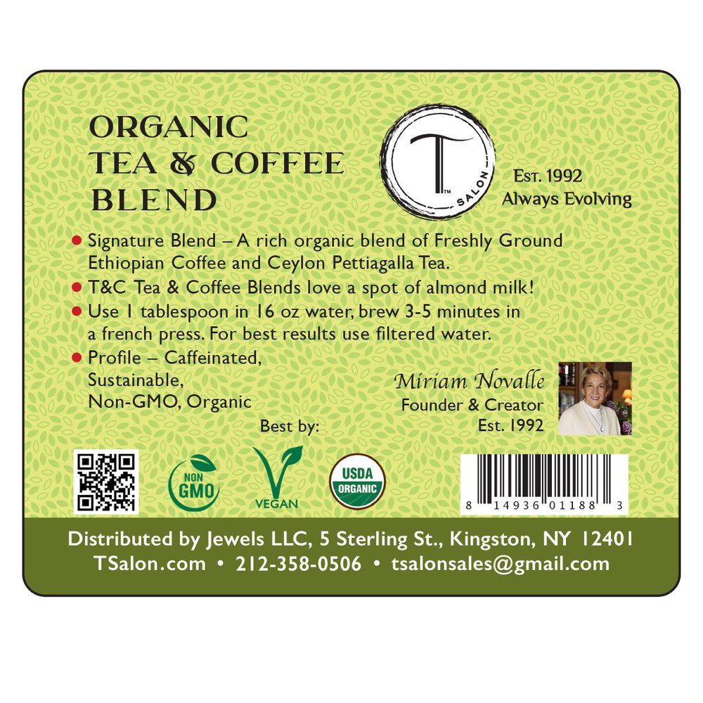Signature Blend Organic Tea & Coffee Blend - 4 Tin Salon