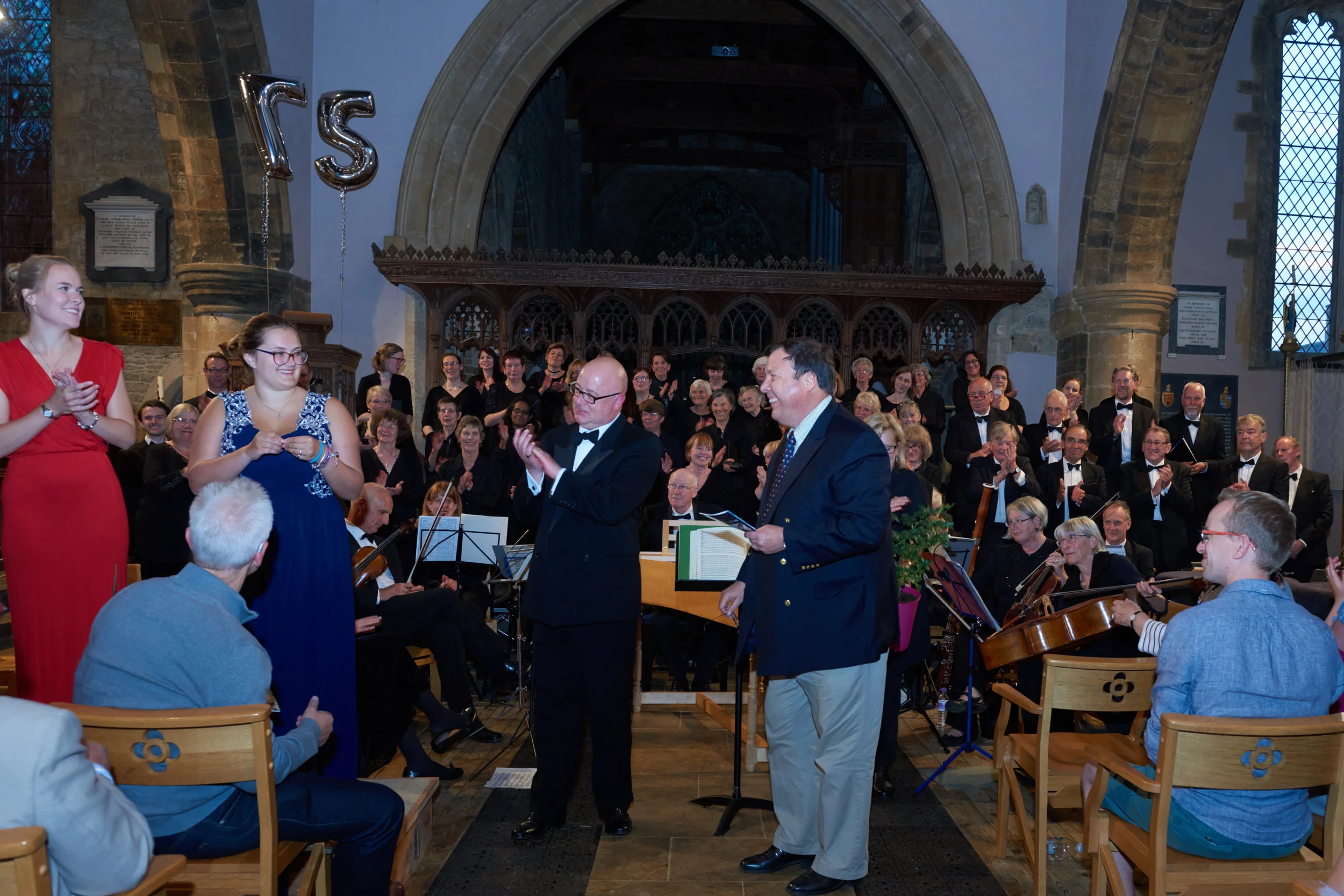 Felix Francis thanking the soloists at 75th Anniversary Concert on 1st July 2017