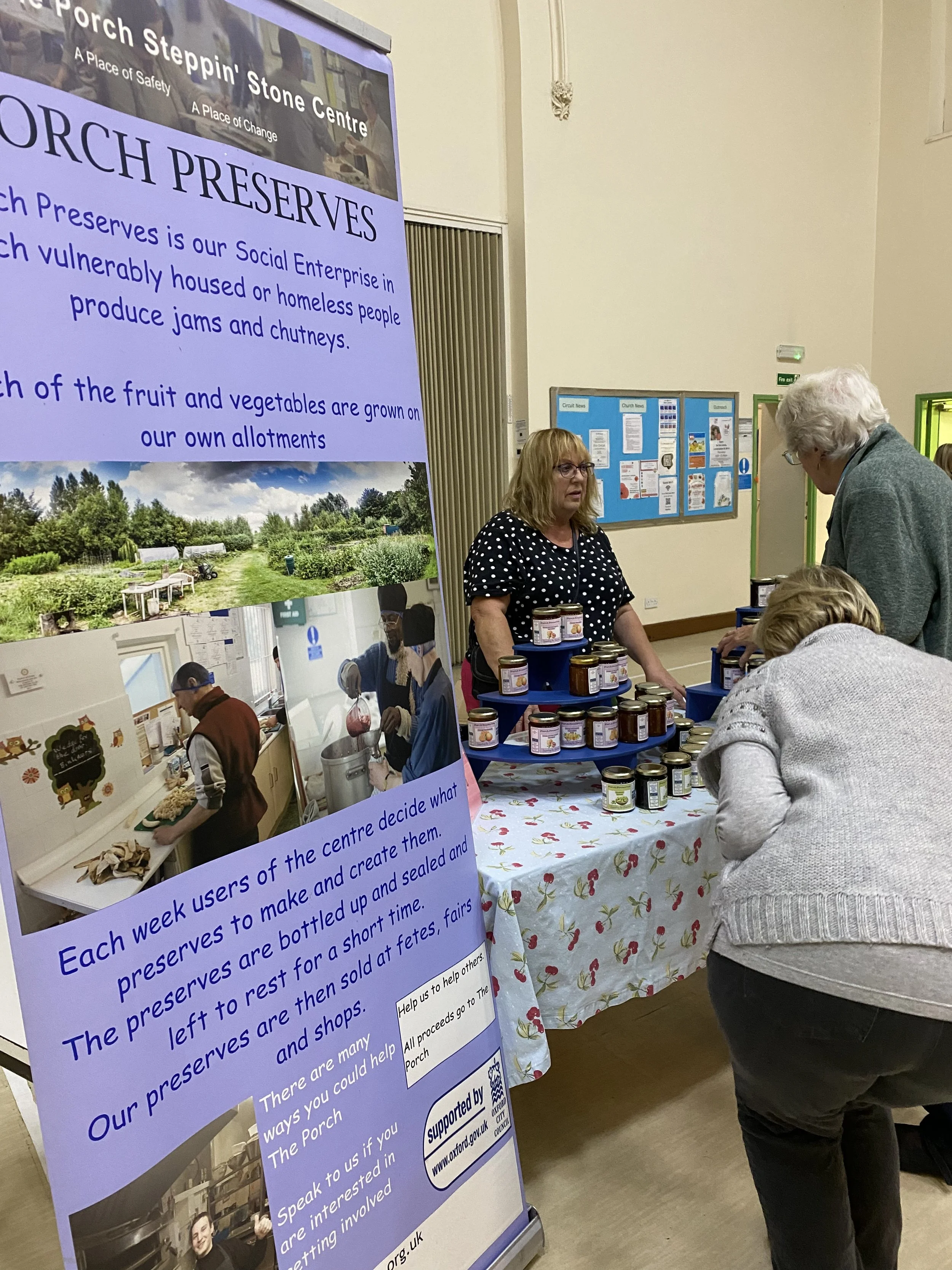 Jam and Chutneys in abundance all in aid of the Porch