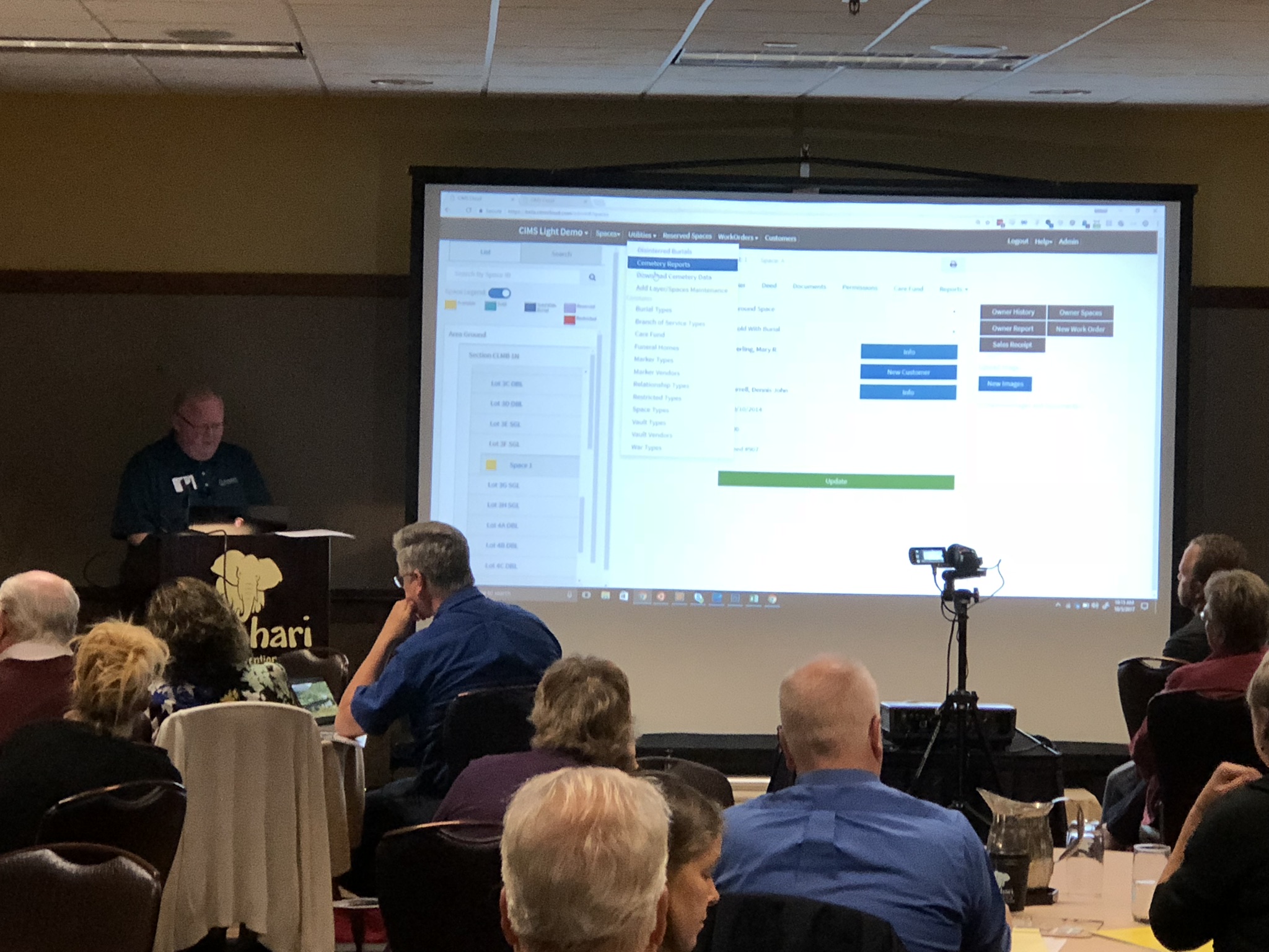 Nathan Cavanagh presenting new features in CIMS Cloud 2.0
