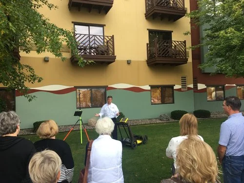 Todd Szymkowski demonstrating Ground Penetrating Radar