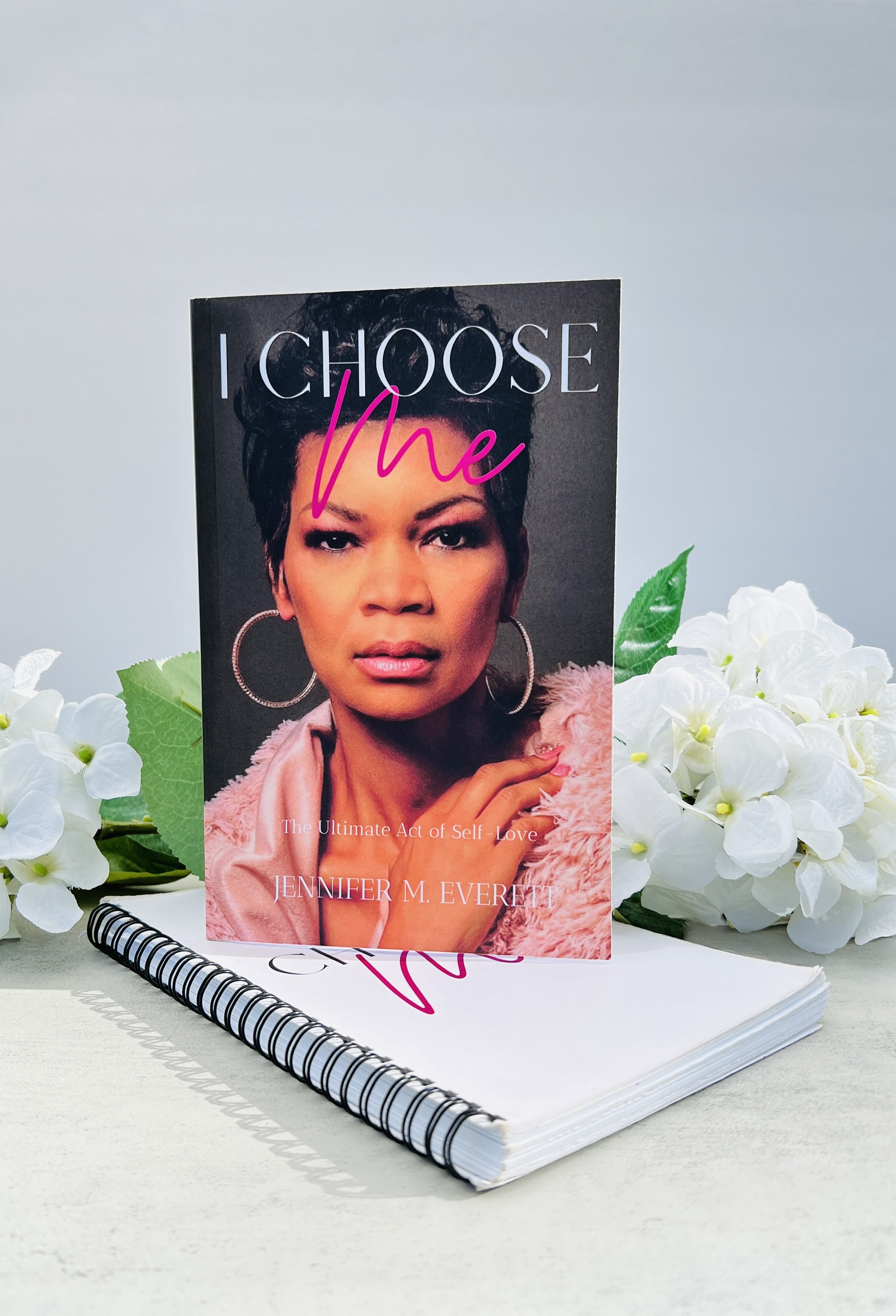 Signed copy of I Choose Me by Jennifer M. Everett on floral tea party table – Mother’s Day gift idea