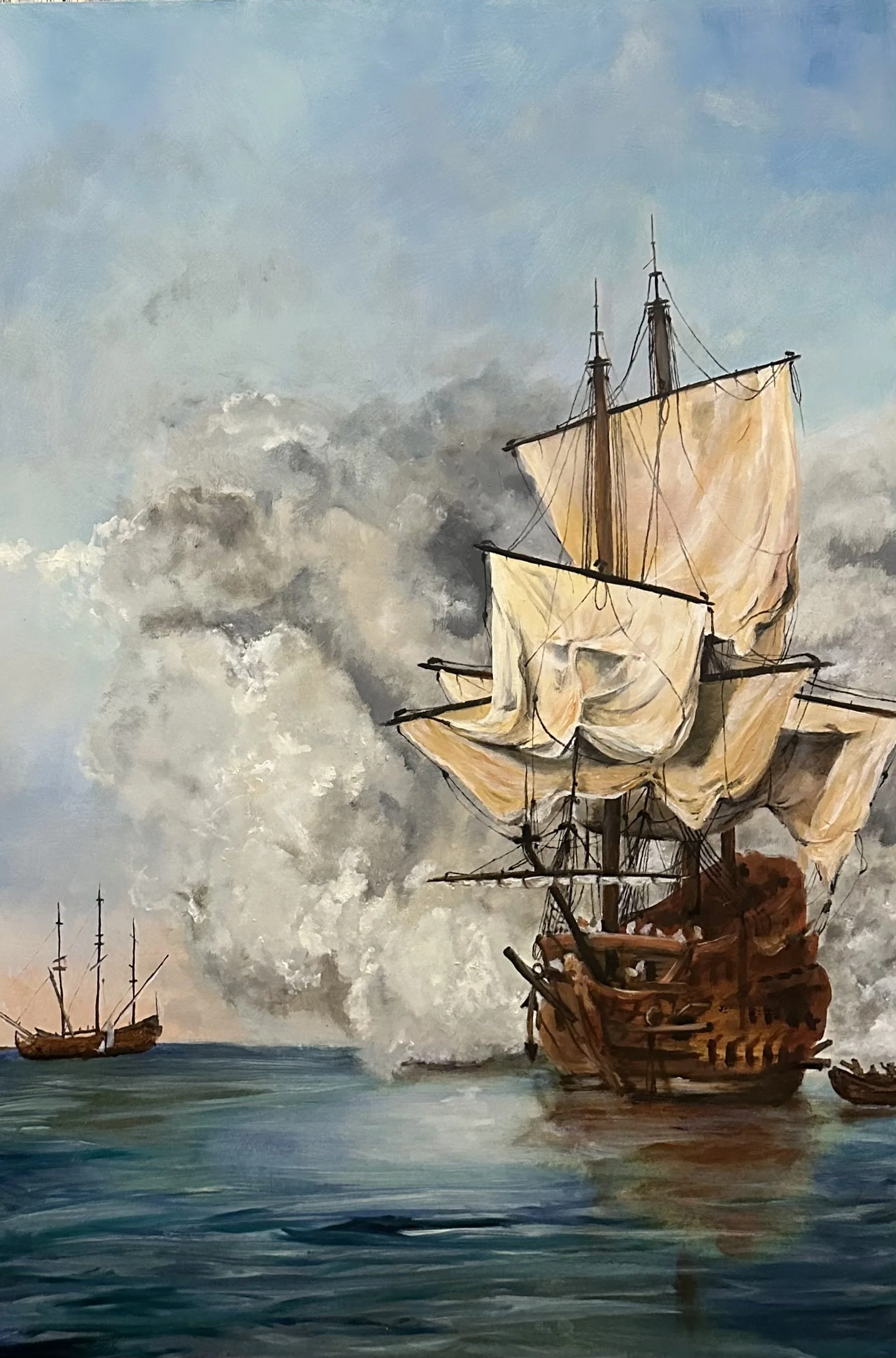 Welcome home- 36" X 32" oil on wood panel