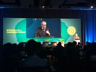 Former U.S. Secretary of Commerce, Carlos Gutierrez giving the keynote speech at last year's conference.