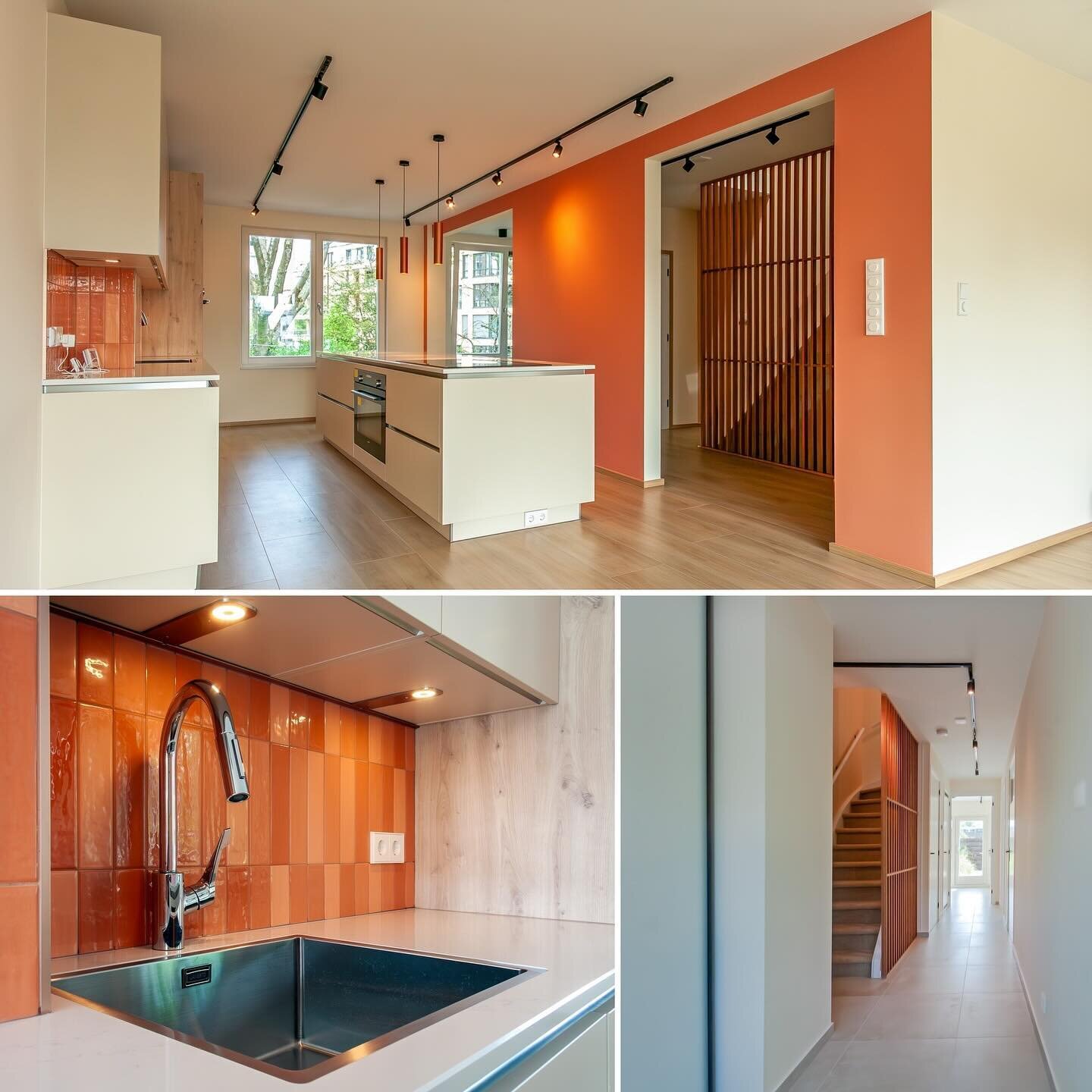 Here are some images from a finalized project in Amstelveen, the Netherlands. The family had fond memories of their time in Texas, USA, and its warm and earthy colors became the inspiration for the color palette of their terraced house. In addition t