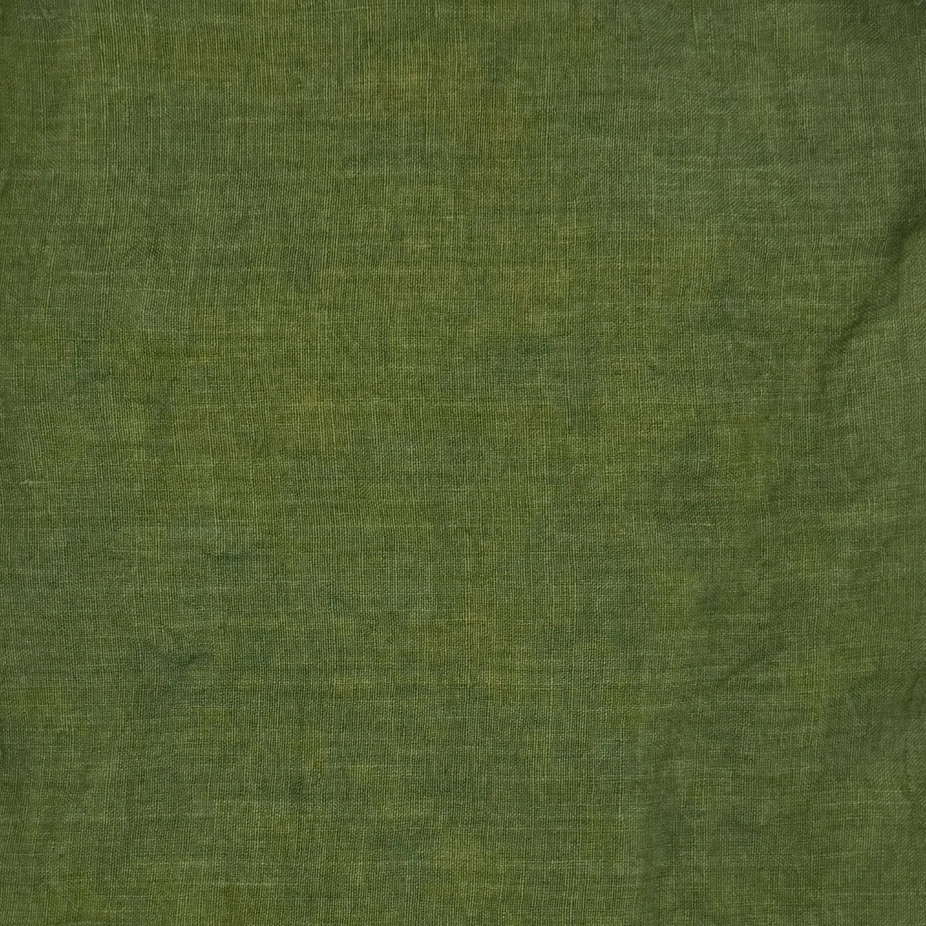 Linen dyed with Weld 50%WOF / Madder 5%WOF Indigo Overdye