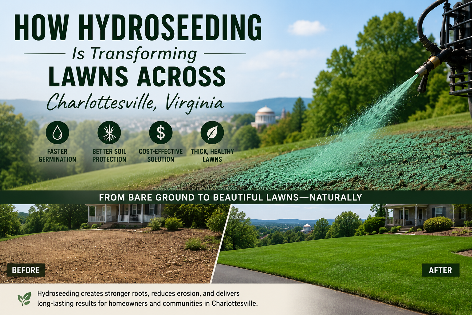 How Hydroseeding Is Transforming Lawns Across Charlottesville, Virginia