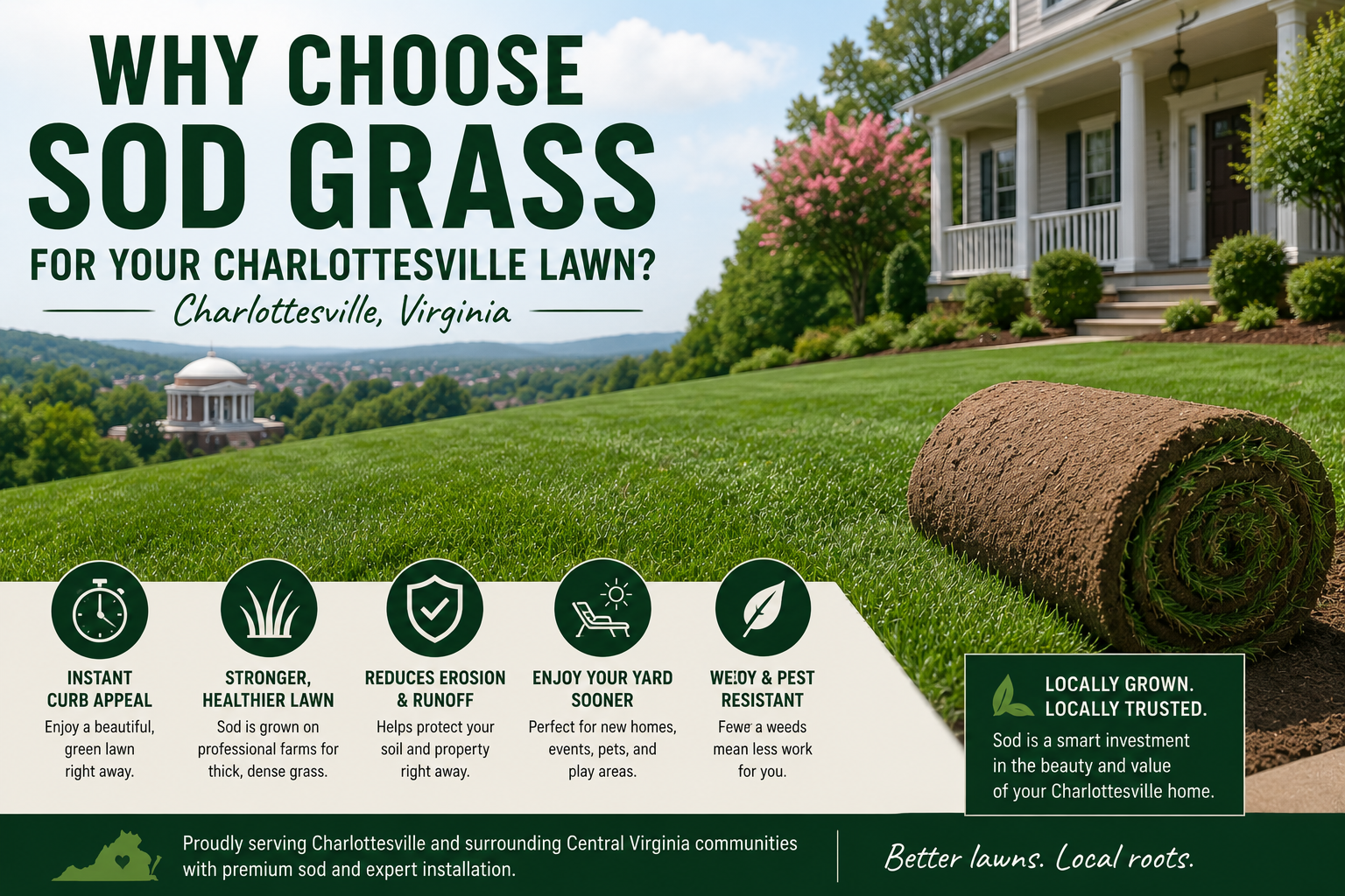 Why Choose Sod Grass for Your Charlottesville Lawn?