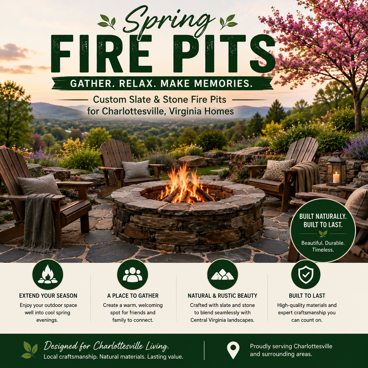 Spring Fire Pits in Charlottesville